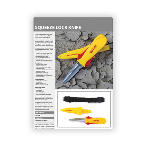 Squeeze Lock Knife Data Sheet