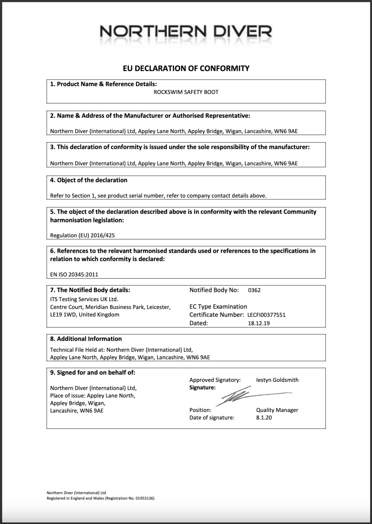 EU D of C - 1-2020 (Rock Swim Safety Boot).pdf